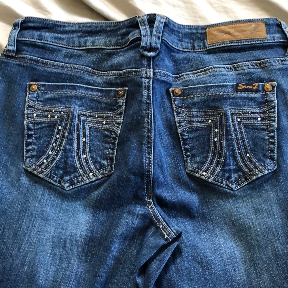 Desert Revival Western Seven 7 Bootcut deep Blue‎ Jeans size 8 Cotton Blend - Picture 3 of 12